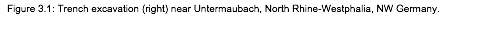 Text Box: Figure 3.1: Trench excavation (right) near Untermaubach, North Rhine-Westphalia, NW Germany.
